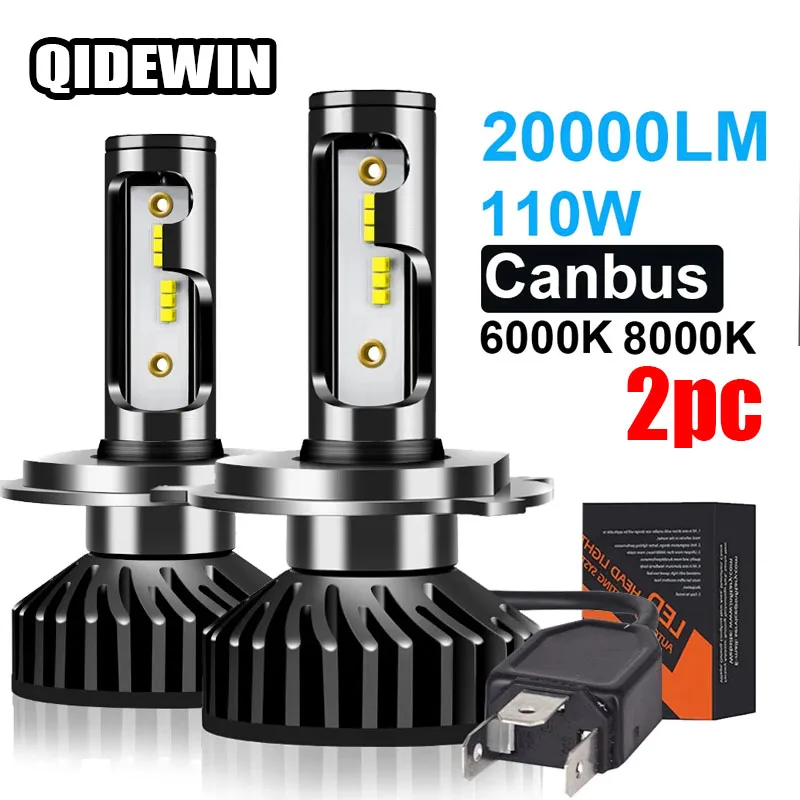 

F2 2PCS LED Lights for Vehicles H4 Canbus H7 20000LM H1 Lamp for Automotive Headlight Bulbs High Power Fog Light H11 H3 H9 9005