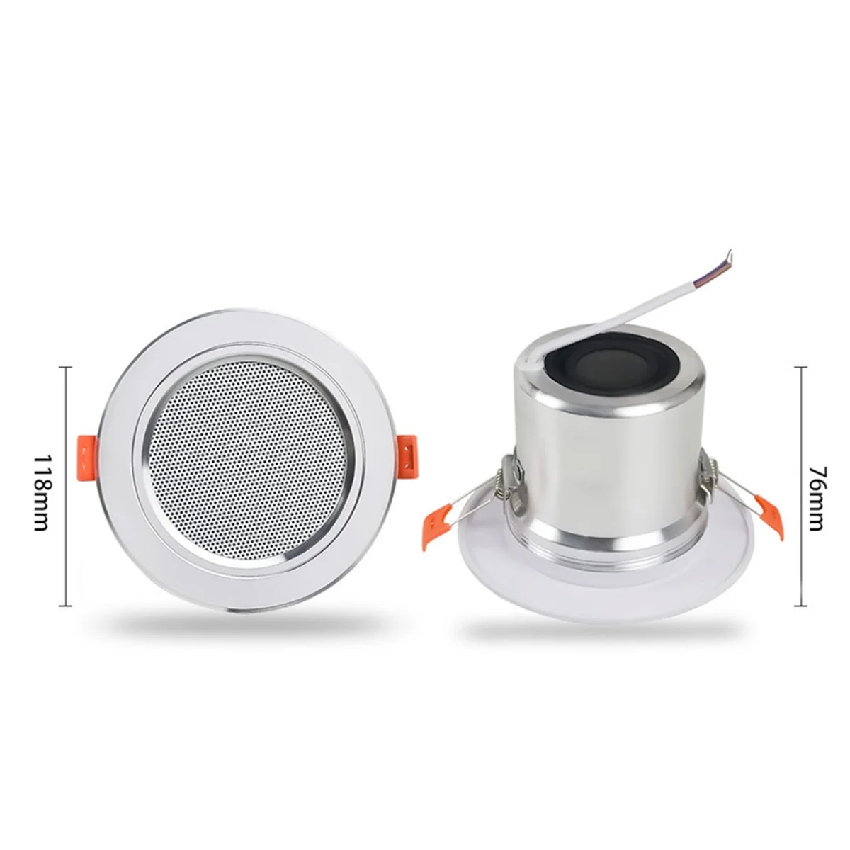 8Ohm 10W Bathroom Ceiling Speaker Background Music System Moisture-Proof Aluminum Can Fashion In-Ceiling Speaker