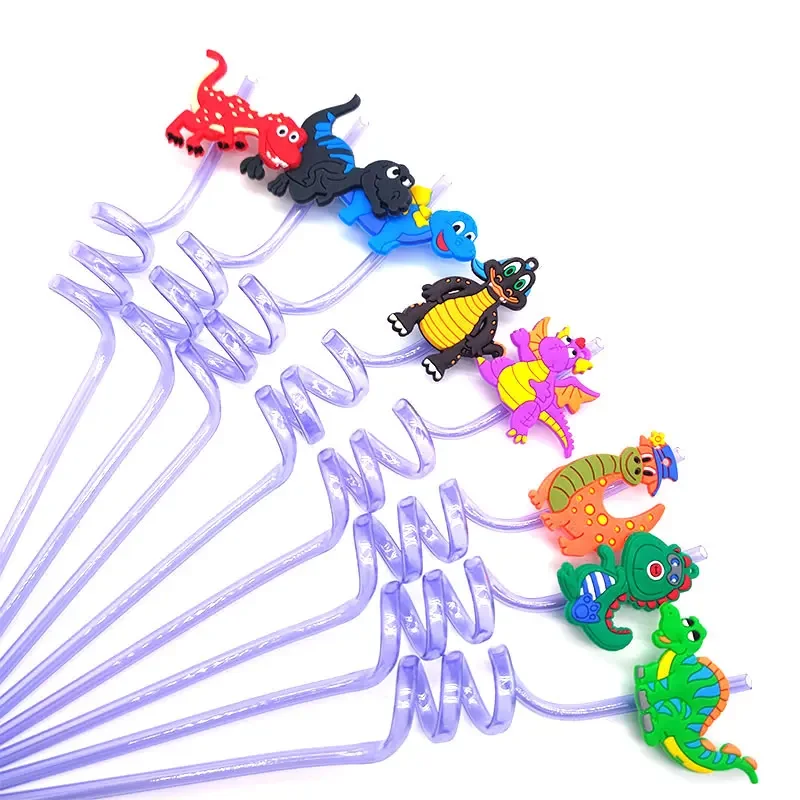 8 قطعة 26 سنتيمتر طيور النحام/الكعك/الديناصورات/الفراشات القابلة لإعادة الاستخدام الأرجواني البلاستيك دوامة شفاطات للشرب الاطفال حفلة عيد ميلاد ديكور