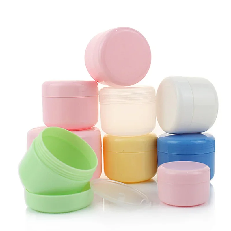 50PCS 10ml 20ml 30ml 50ml 100ml Plastic PP Empty White Makeup Cream Jars Pot Face Cream Lotion Cosmetic Container