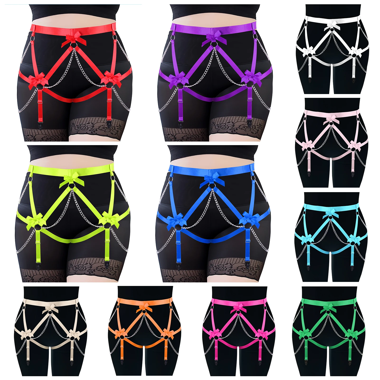 

Harness Belt Body Women Sexy Lingerie Adjust Bondage Elastic Suspender Underwear Chain Accessories Pole Dance Rave Wear Garter