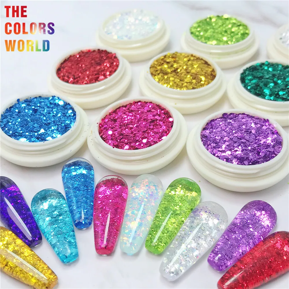 

TCT-407 Chunky Mix Hexagon Metallic Luster Nails Glitter Nail Art Decoration Tumblers Handmade Craft DIY Accessoires Festival