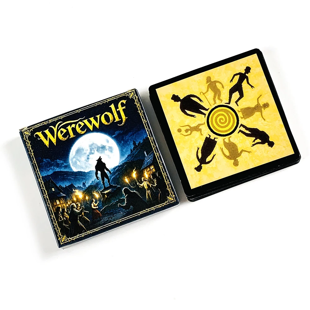 Werewolf Board Game Cards 24 Cards Social Party Game for 8-18 Players, with Role Cards & Game Rules, Perfect for Family & Friend