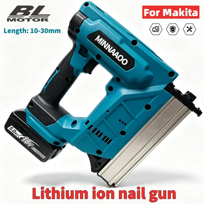 For Makita DFN350 Woodworking Nail Gun Battery Grade Electric Nailer for Finish Carpentry Fast Nailing Precise Control
