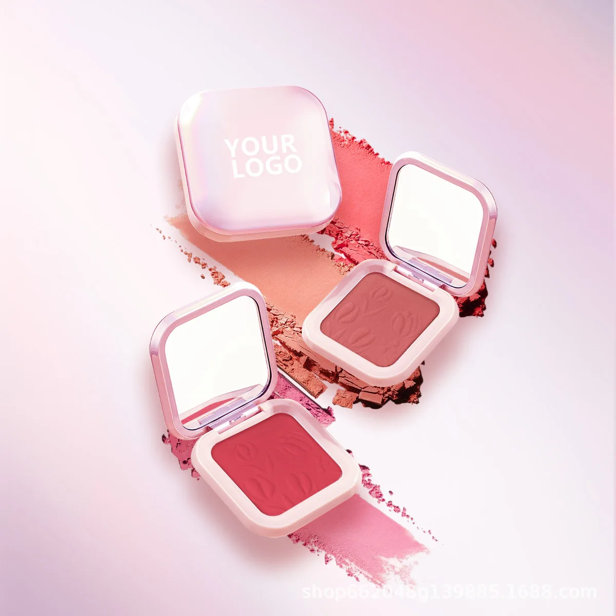 فرشاة ماكياج العلامة الخاصة واحدة السلس أحمر الخدود عالية الصباغ مقاوم للماء القسوة الحرة نباتي برونزي الوردي الخد أحمر الخدود بالجملة