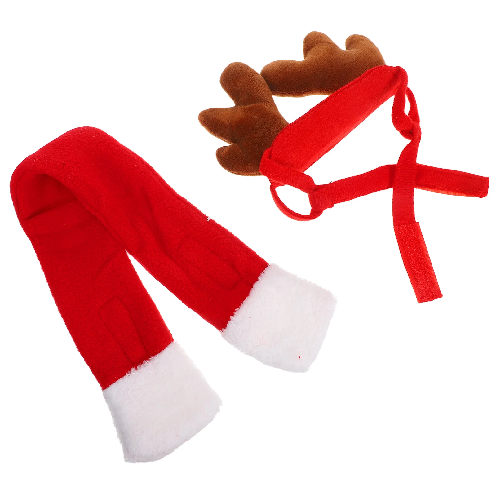 

2Set Pet Christmas Decoration: Festive Reindeer Antlers Headband Scarf Set for Dogs Cats Holiday Party Outfit Cosplay