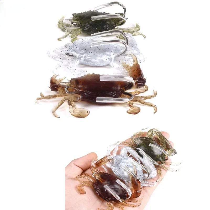 

5/10pcs Crank Fishing Accessories 3D Crab Simulation Fishing Lure Crankbait Lures Bass Wrasse Cod Sea Fishing Hook Tackle Bait