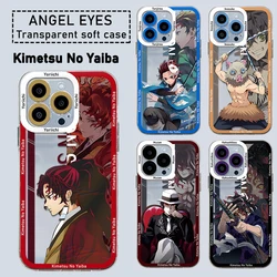 Hot Anime Demon Slayer Tanjirou custodia per telefono per iPhone 15 14 13 12 11 Mini Pro Max X XR XSMax 6S 7 8 Plus SE20 Cover trasparente