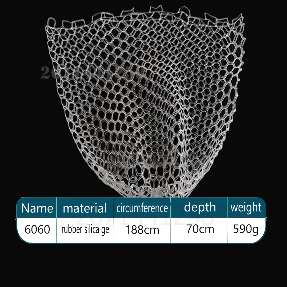 NONE 30/50/60/70 cm Tiefe Mesh Kescher Silikon Fischernetz Kopf Langlebig Fliegen Angeln Ersatz Mesh Net angeln Zubehör Werkzeug 6