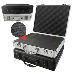 Tool Box Aluminum Alloy Instrument Case Durable Strong Portable Organizer Large Space for Warehouse Garage Household Car