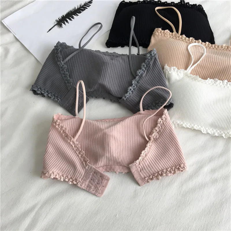 Women Female Tube Top Bra Women\'s Suspender Underwear Beautiful Tank Top Seamless Comfort Bra Sport Bra Lace Tops