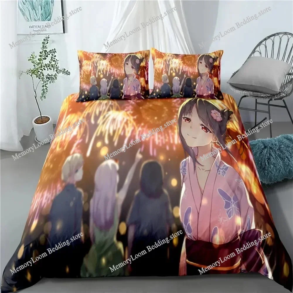 Anime Kaguya-sama Love is War Miyuki Shirogane Bedding Set Boys Girls Twin Queen Size Duvet Cover Pillowcase Bed Kids Adult