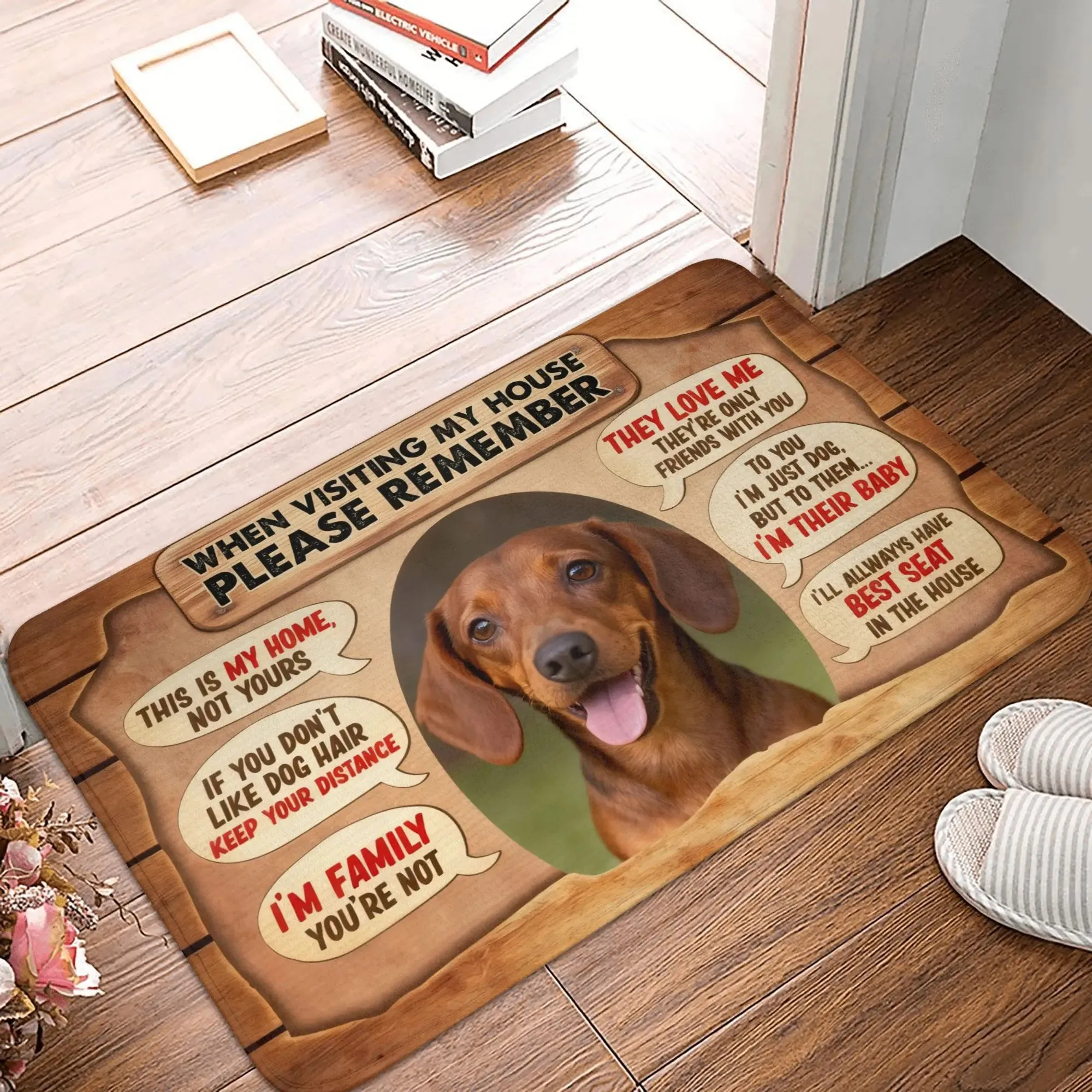VIKAMA Please Remember This Is My Home Non-slip Doormat for Entrance Porch Home Decor