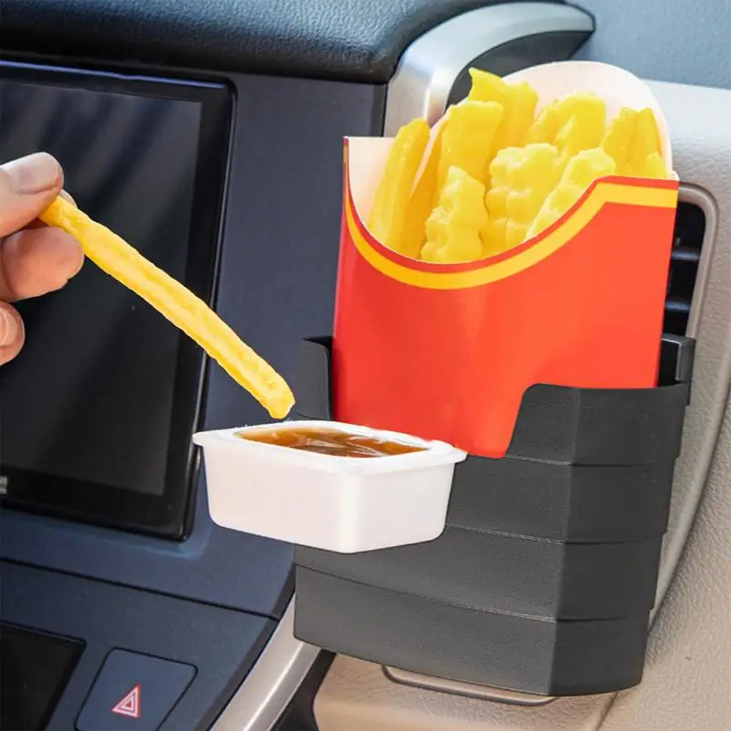 Car Air Vent Pouch Auto Air Vent Container Box Easy Access To Snacks Air Vent Holder Box French Fries Cup Holder Tidy Storage