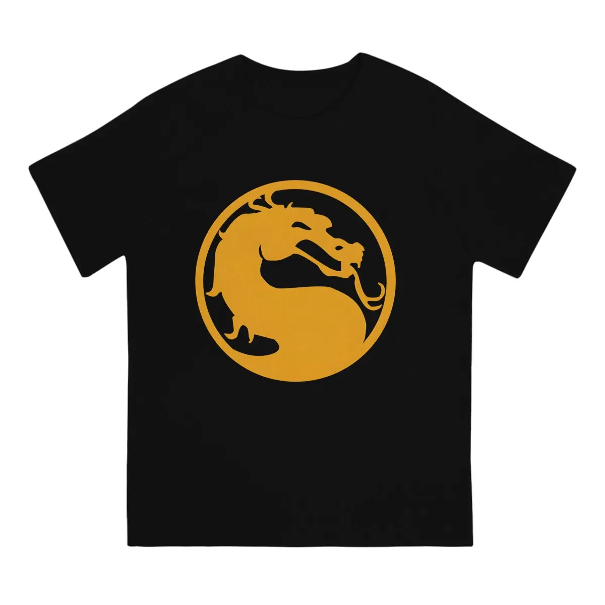 Mortal Kombat Game Dragon Orange Tshirt Graphic Men Tops Vintage Goth Summer Clothing Cotton Harajuku T Shirt