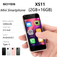 Soyes XS11 Mini Smartphone Android 8.1 2GB+16GB 3D Glass Body Quad Core Mobile Phones Google Play 2.5\