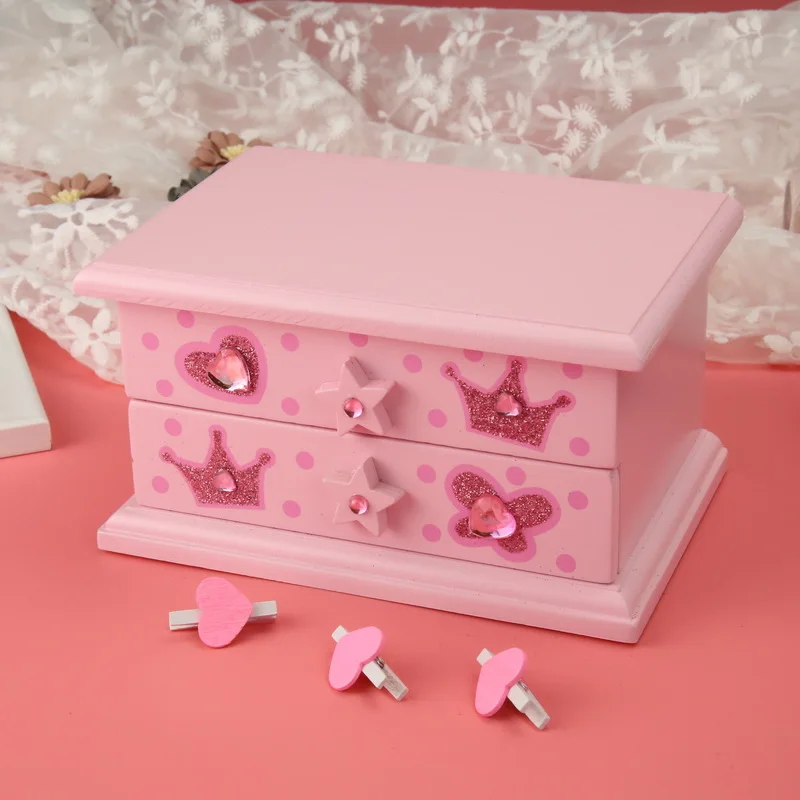 

Princess hair card jewelry box children's music multi-layer jewelry box storage can be used as a birthday gift storage box