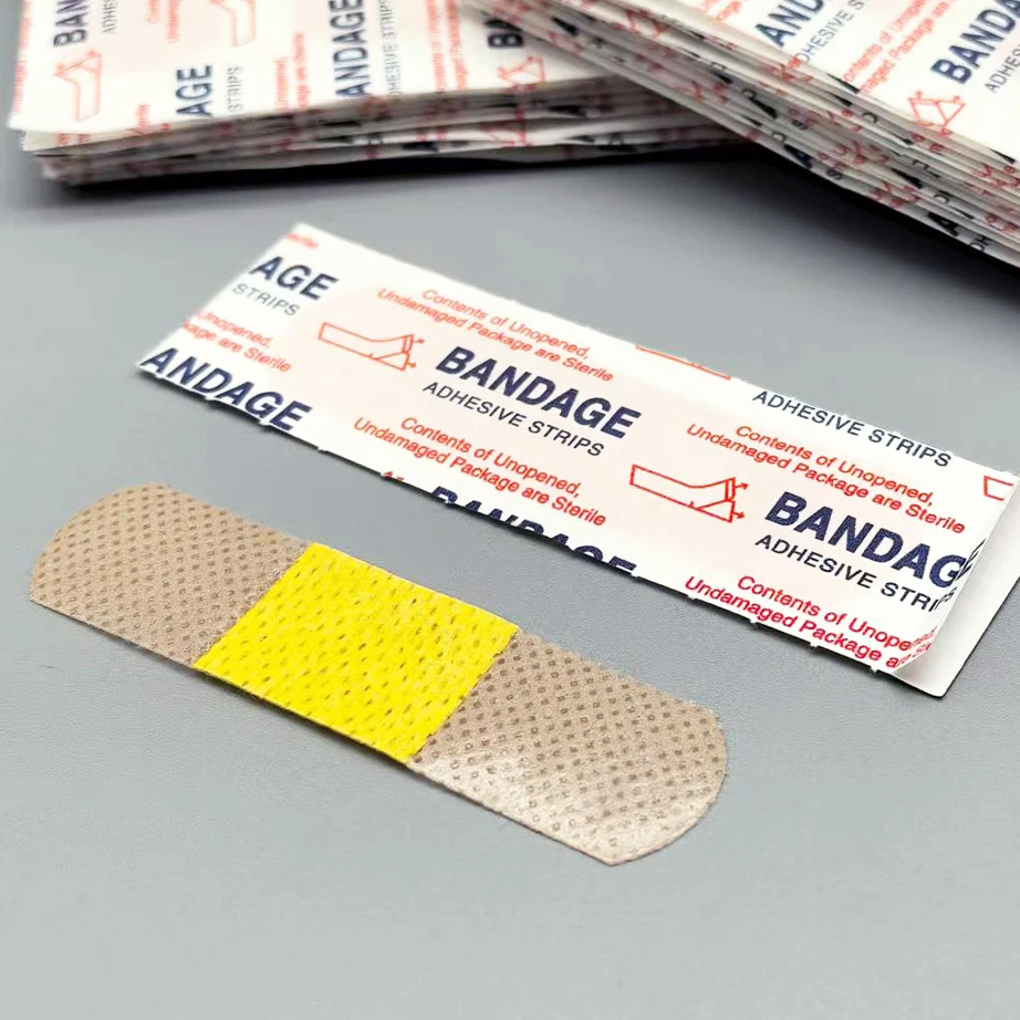 

50/100Pcs Waterproof Breathable Cushion Adhesive Plaster Wound Hemostasis Sticker Band First Aid Medical Gauze Bandage band,aids