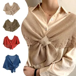 Fashion Knitted Small Shawl Suitable for Spring and Autumn Fashion Knitted Scarf Soft Comfortable Shoulder Bag Birthday Gift