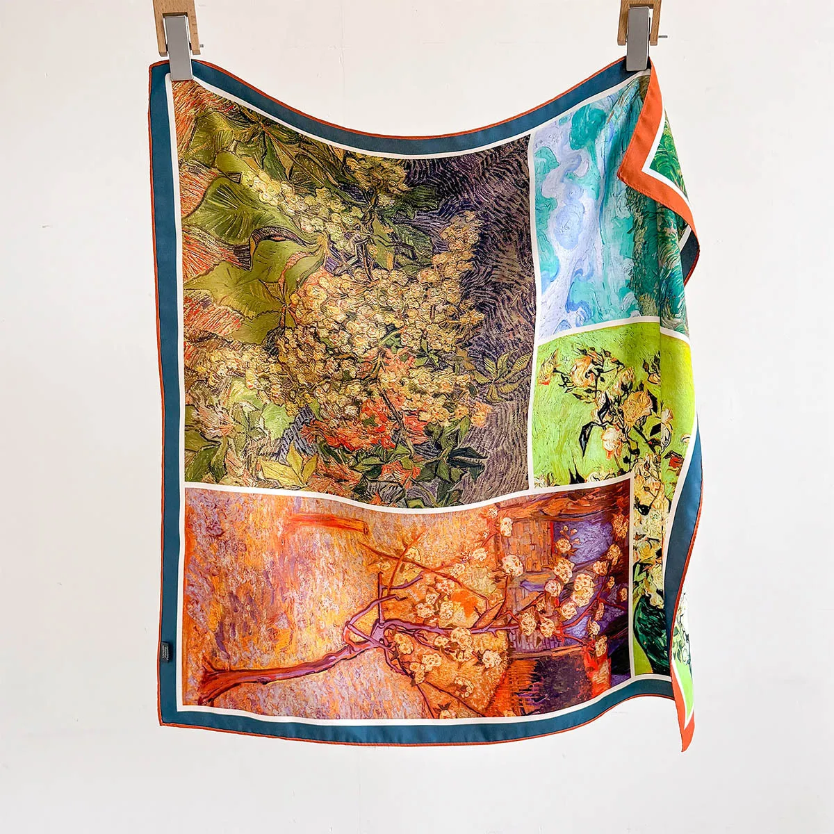 الوجهين طباعة وشاح فاخر تقليد الحرير ساحة وشاح المرأة منديل عصابات فولارد هيرباند رابطة عنق يلتف #5