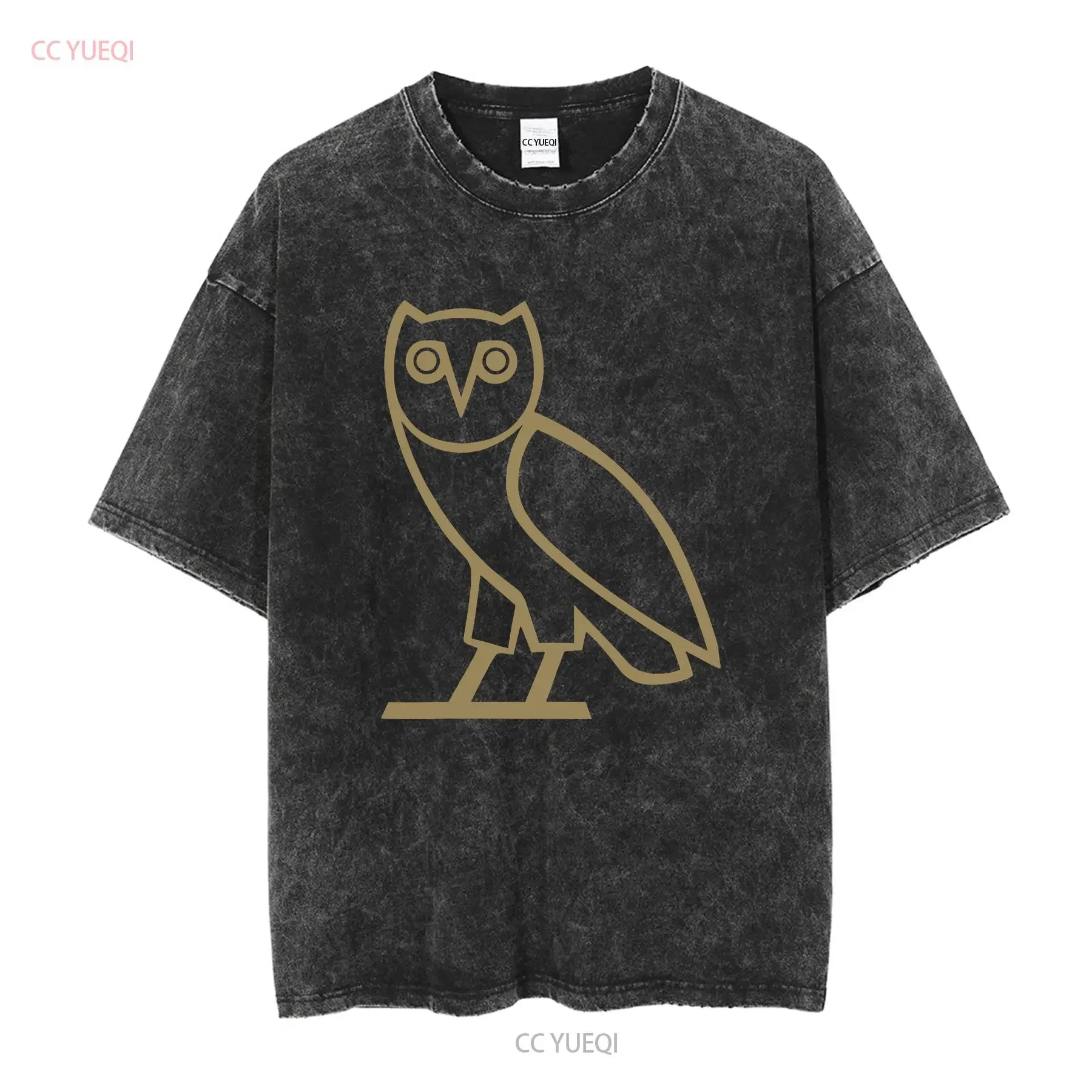 OCTOBER S VERY OWN BLACK GOLD OWL PRINT TEE T SHIRT XL vintage Washed Comfortable homme Stylish Casual graphic Unisex Soft