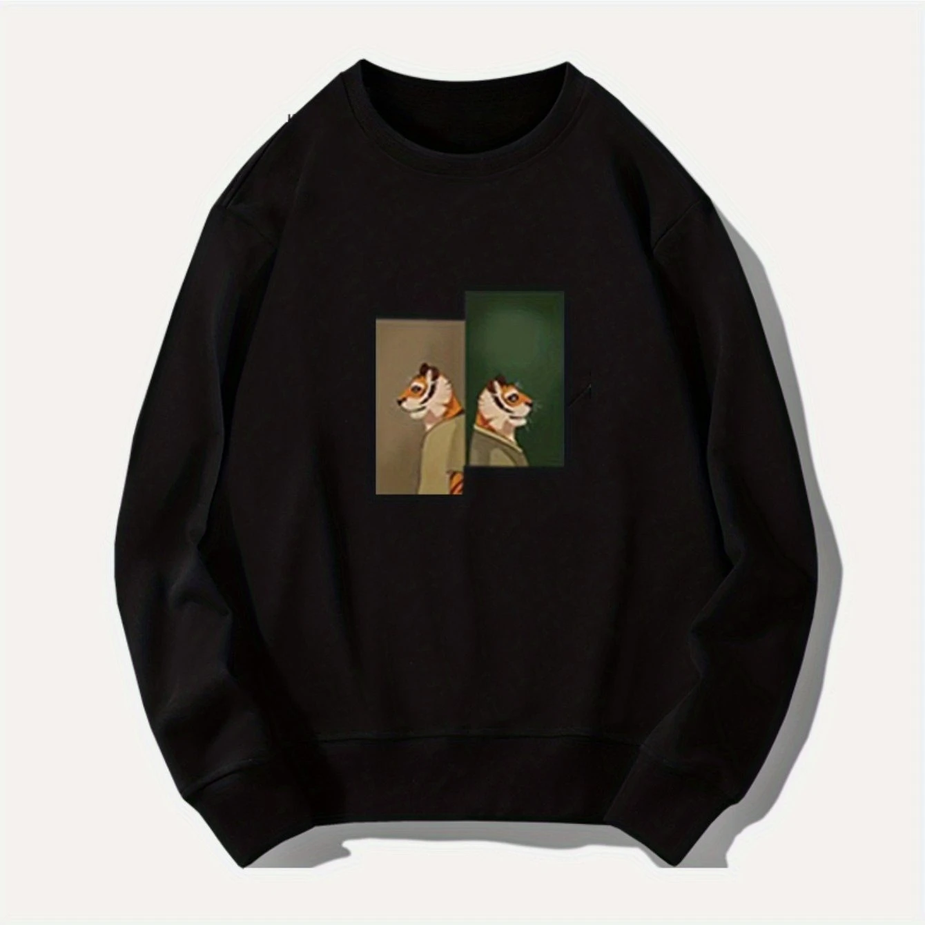 

Осенне-зимняя мужская и женская спортивная одежда с длинными рукавами и принтом тигра, повседневная и свободная уличная спортивная одежда для тренировок