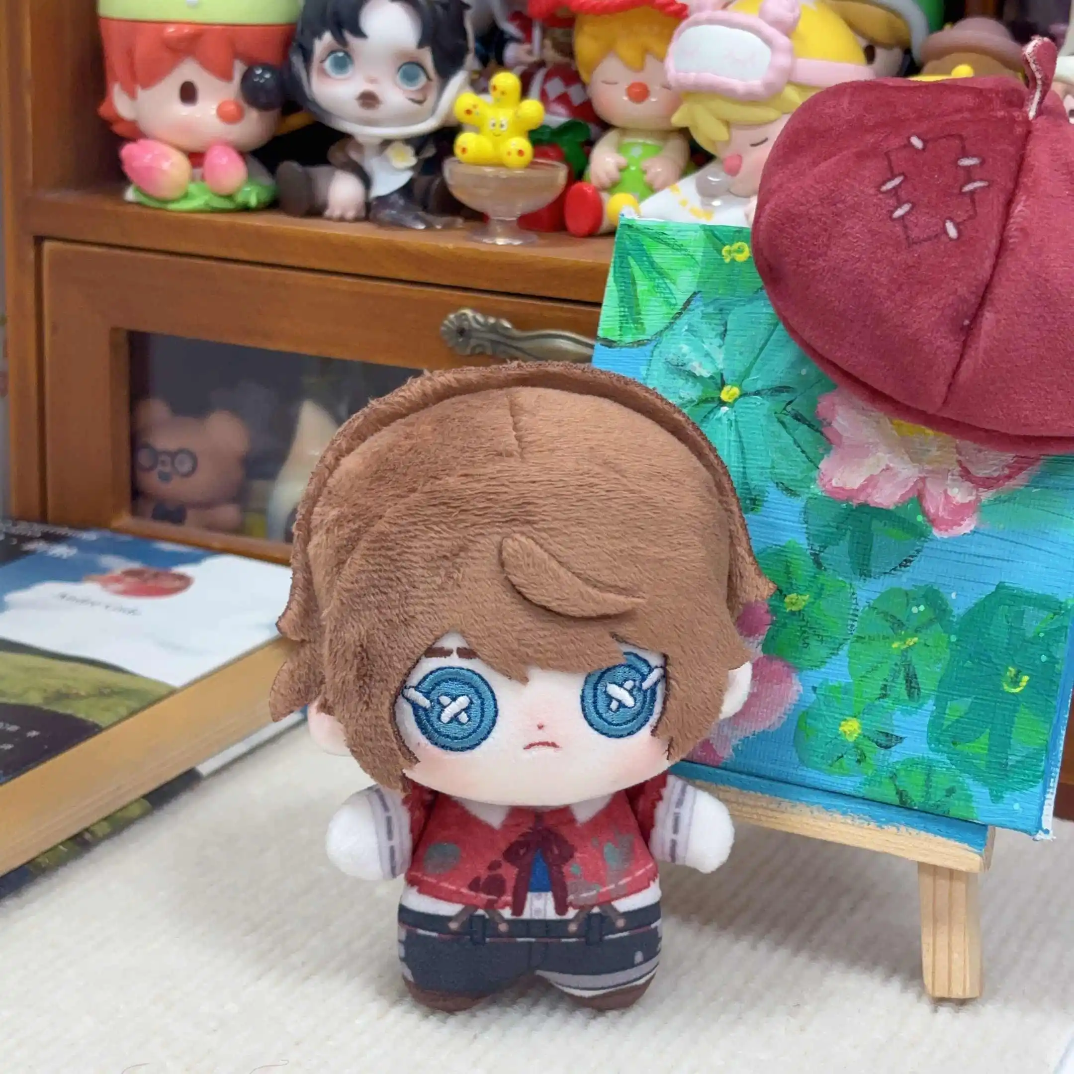 

Anime Game Identity V Painter Edgar Valden Adorable 10cm Toys Cosplay Soft Backpack Pendant Plush Doll Keychain Gift