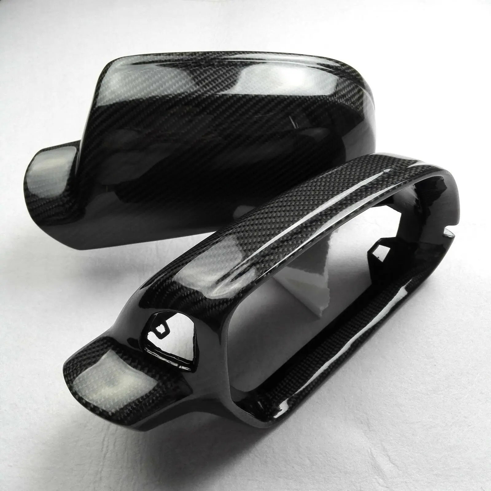 Carbon Fiber Rearview Mirror Cover Exterior Rear View Caps W/ Side Assist For Audi RS4 S4 B8 facelift B8.5 2013 2014 2015