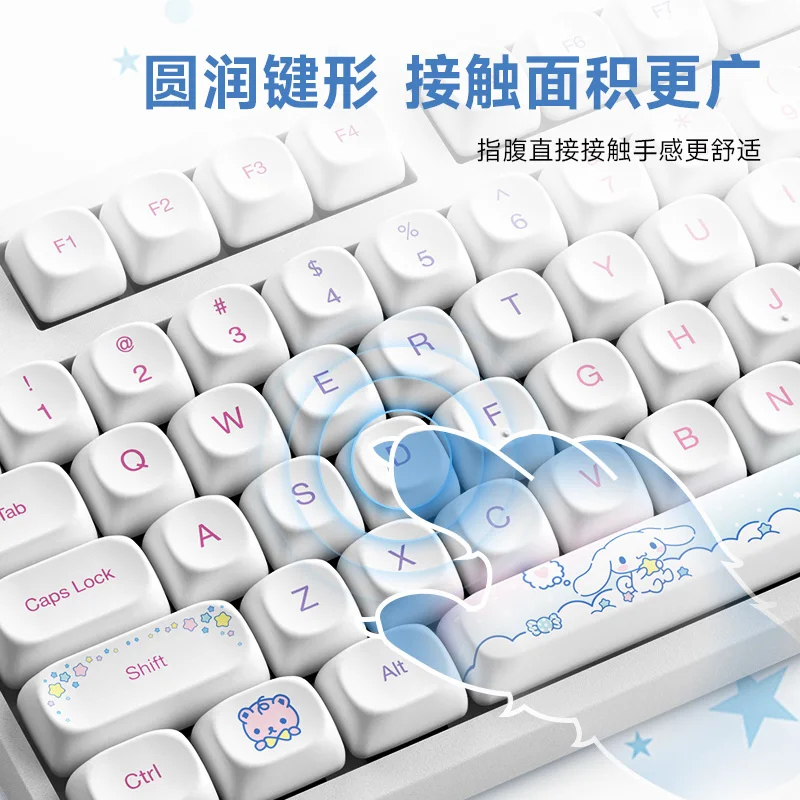 Akko 3087 Mechanical Keyboard Cinnamoroll Wired Customized Keyboard Hot Swap Cartoon Gaming Keyboard For Girl Office Pc Gamer