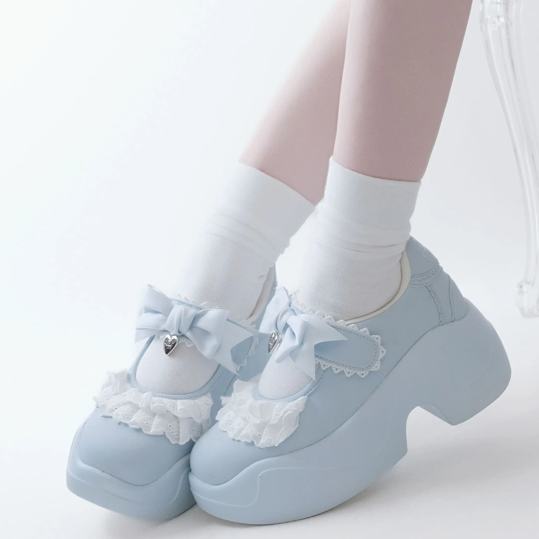 

Spring Summer Original Sweet Casual Shoes Cute and Elegant Casual Lace Bow Sneakers Lolita Style Daily Versatile Single Shoes