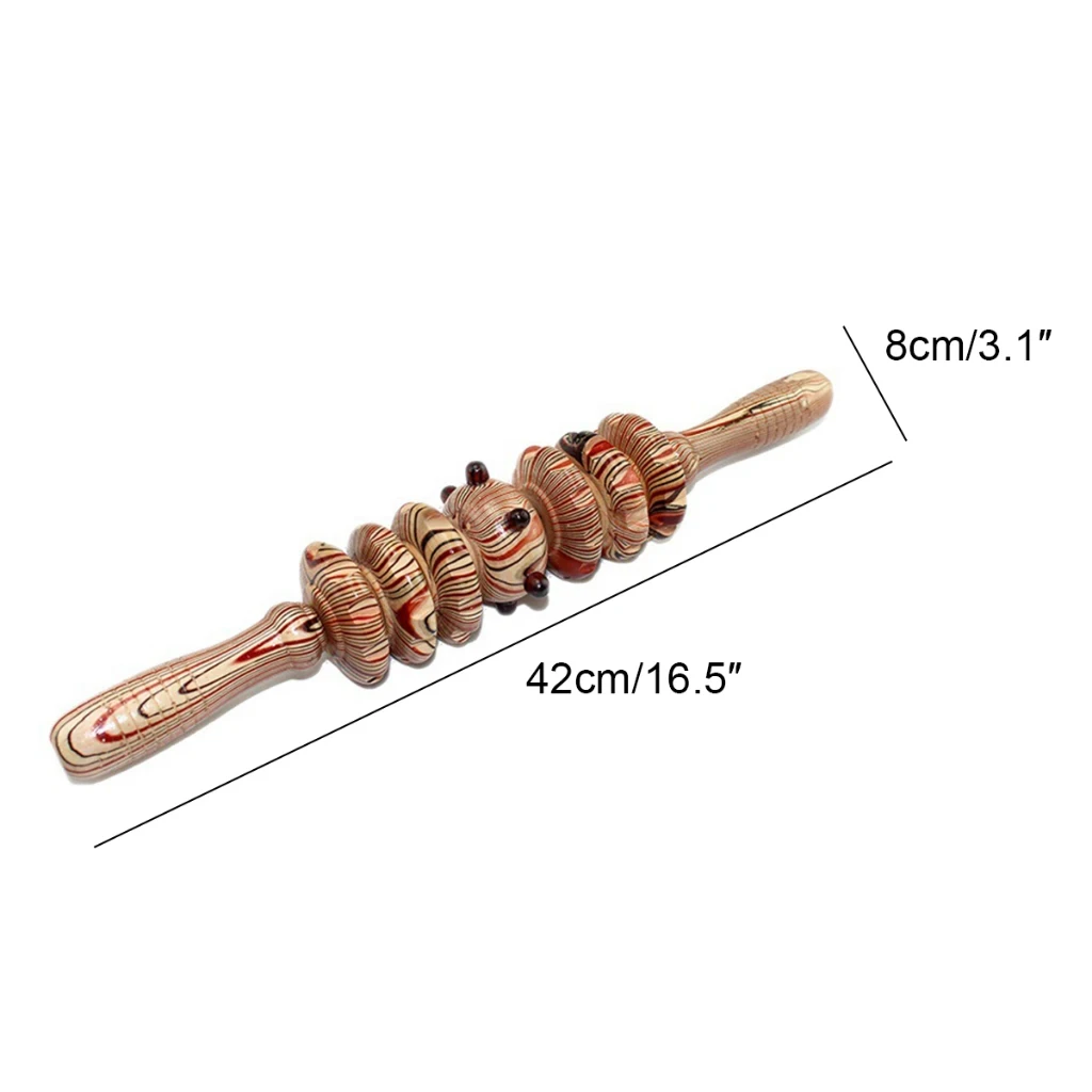 1PCS Useful Wood Therapy Roller Gear Stick Massage Tool Slimming Roller Massager Lymphatic Drainage Body Shaping Trigger Stick