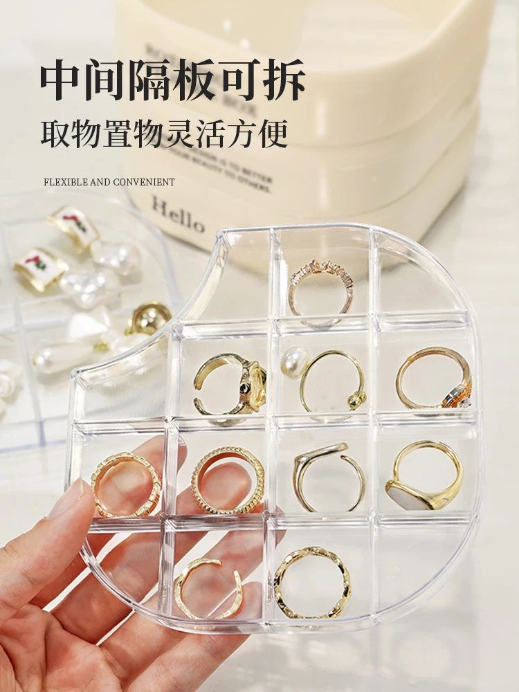 Jewelry storage box rotating multi-layer earrings necklace jewelry high-end exquisite dresser 2023 new jewelry rack