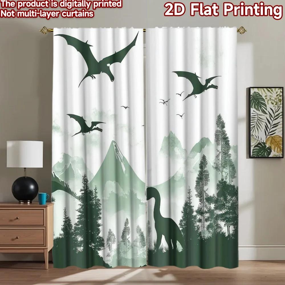 

1pc 2D flat Photography Backdrop Photography Backdrop Dinosaurs in Misty Mountains 100% Polyester Anniversary Use for Suitable