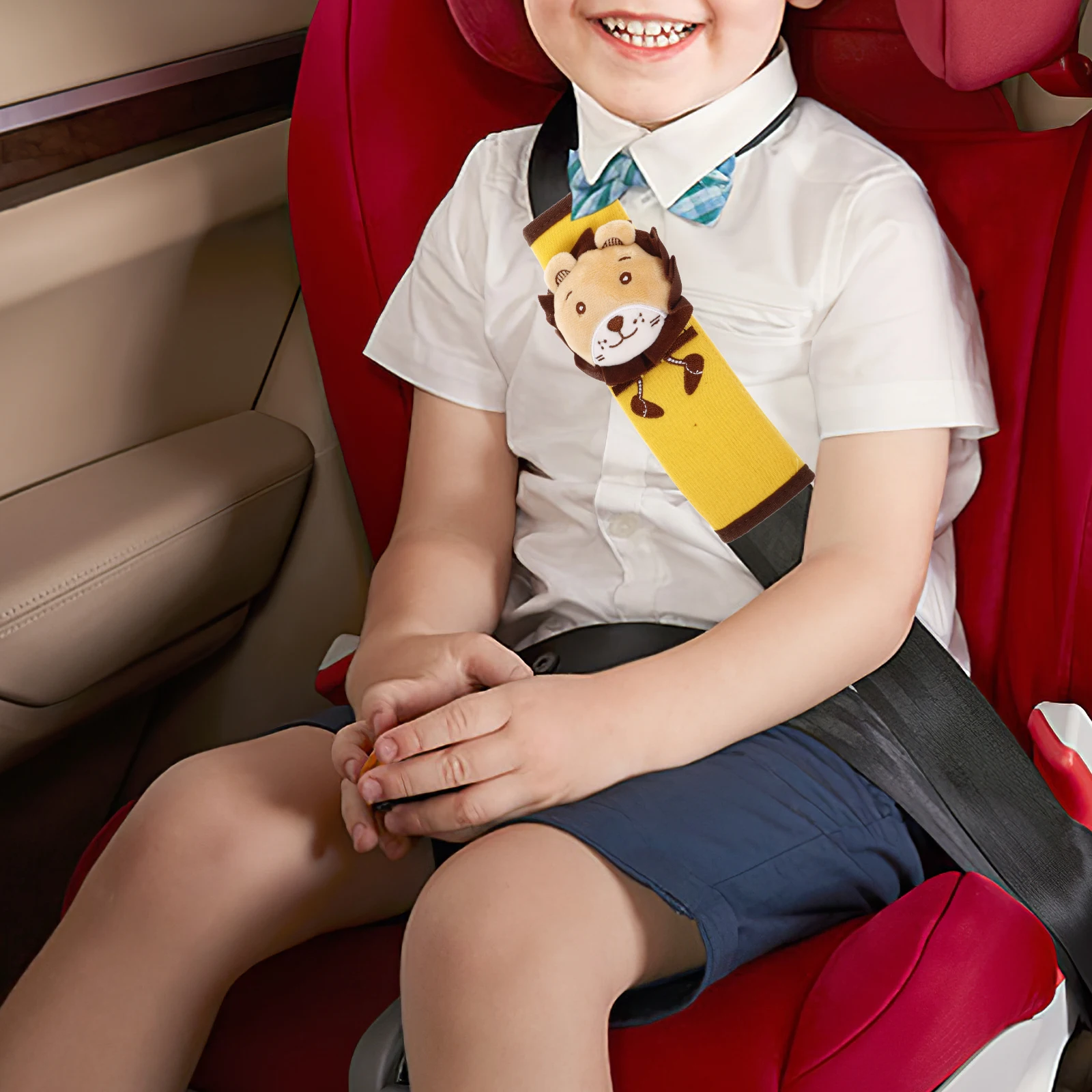 

Universal Cartoon Safety Belt Shoulder Strap Cover Soft Comfortable Protector Cute Lion Style Adorable Sleeve Auto Belt Pad Easy