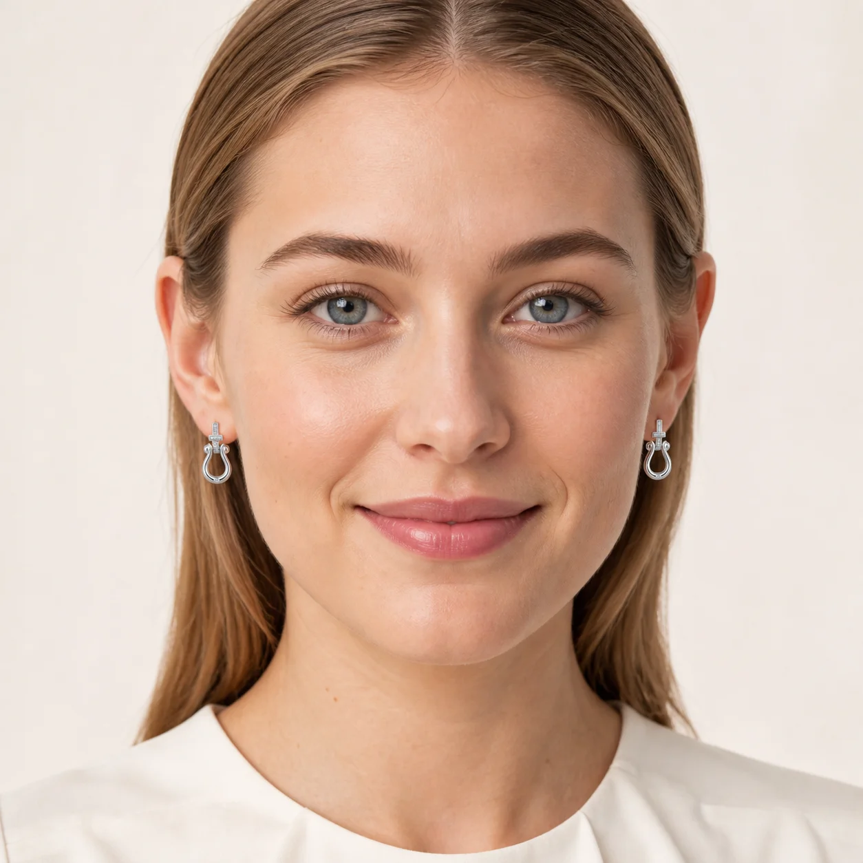 S925 Sterling Silver Moissanite U-Shape Horseshoe Buckle Drop Earrings Dainty Pave Stud Earrings for Women Everyday Fine Jewelry
