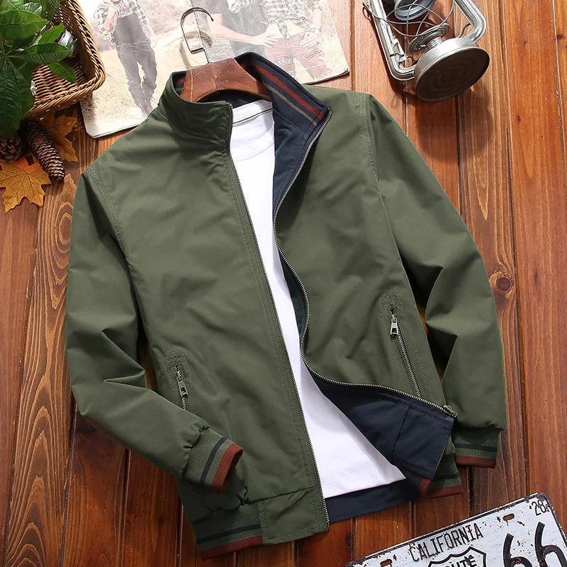 Jacket Men Fashion Casual Coats Sportswear Bomber Jacket Mens Windbreaker Outwear Spring Autumn Streetwear Plus Size M-5XL