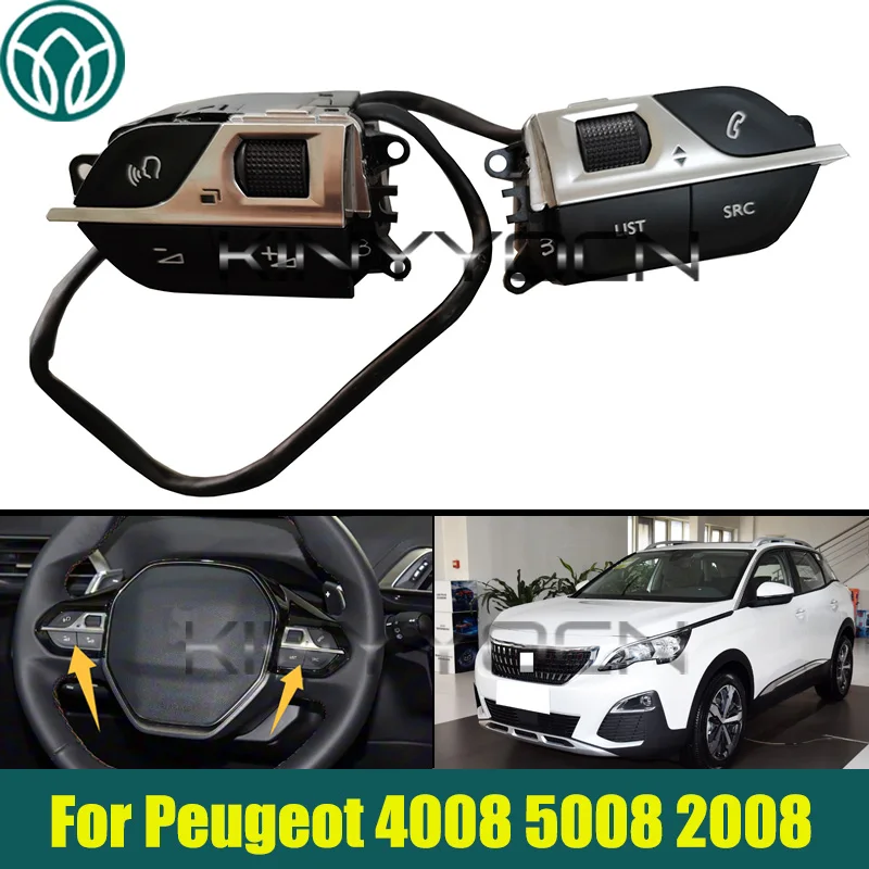

Car Steering Wheel Multi-Function Switch Buttons For Peugeot 4008 5008 2008 3008 GT 508L