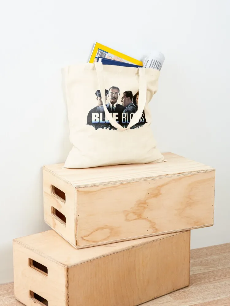 حقيبة حمل بشعار Blue Bloods حقيبة صديقة للبيئة قابلة للطي حقيبة حمل قماش مخصص كبير #4