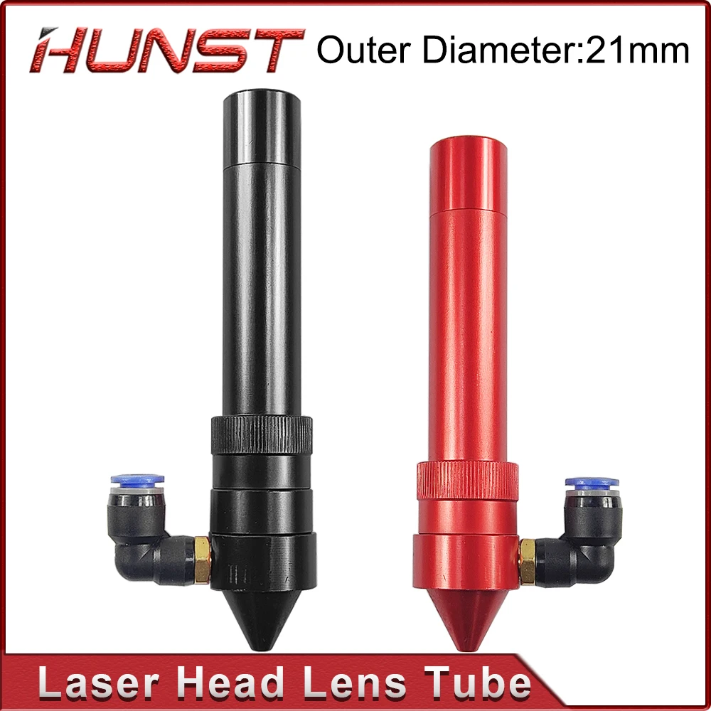 HUNST CO2 Laser Head Lens Tube Outer Diameter 21mm + Air Nozzle for Lens Dia.20 FL 50.8/63.5mm for CO2 Laser Cutting Machine