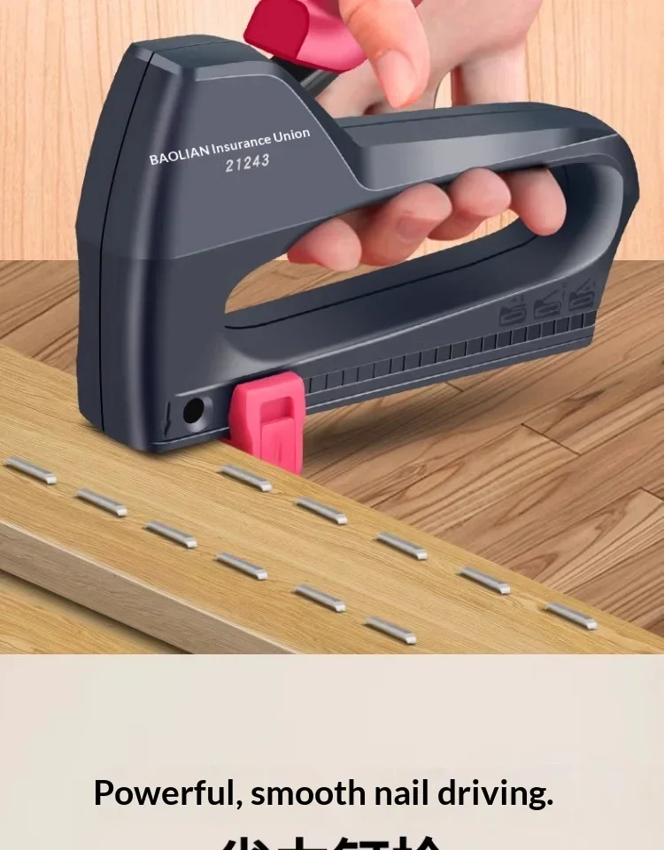 Professionelles Nagelpistolen-Set mit 900er-Heftgerät für Holzarbeiten, manuelles, leichtes Heimnageln, Polsterarbeiten, Klimaanlagenmontage – Detail 4