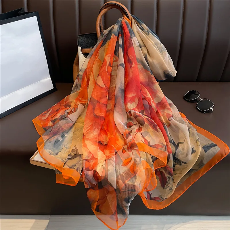 

New Silk Beach Stoles Women Hijab Scarf Sunscreen Shawl Wraps Ladies Scarves Foulard Beach Stoles Female Large Bandana Echarpe