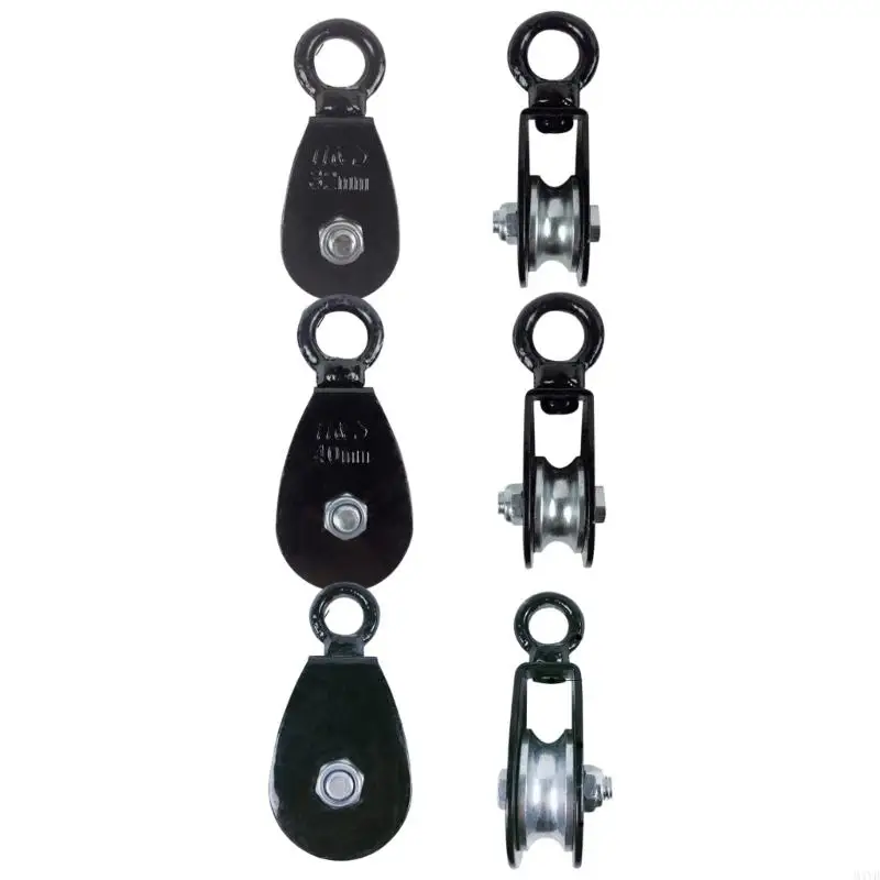 Professional Grade Swivels Hook Pulley System With Adjustable Rope Wide Body Bearing Pulley For Easy Installation M4YD