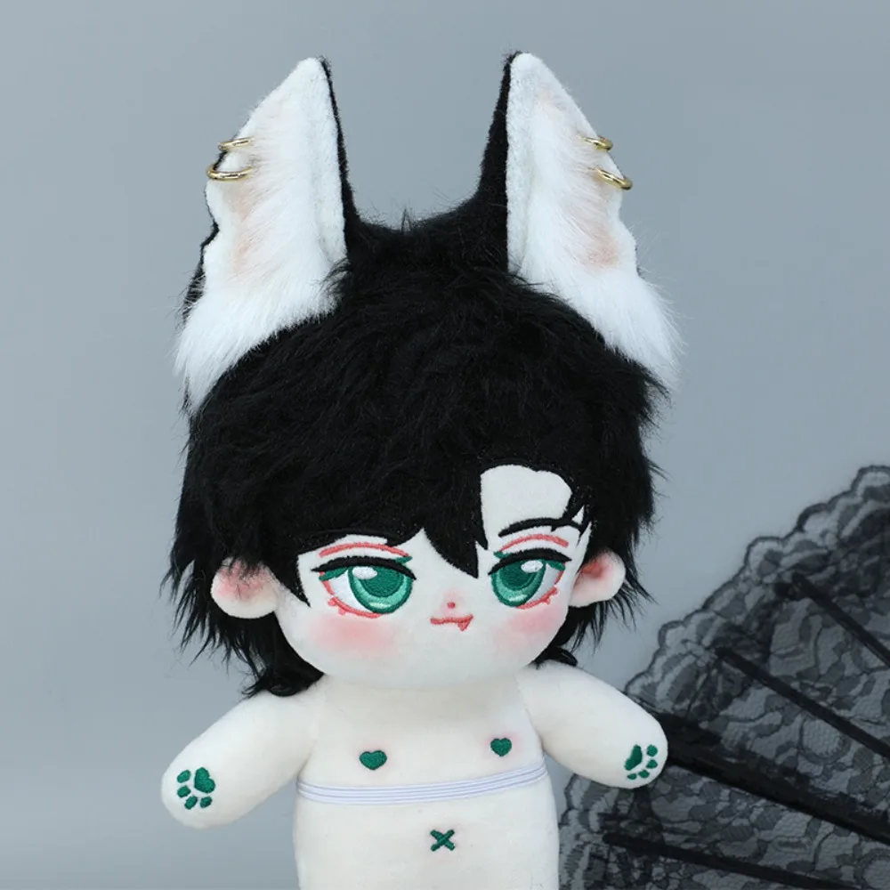 Cute Headwear 20cm Headwear Ear Black White Cat Wolf Ears Idol Headwear Cat Ear Tails Soft Headwear for Cotton Girl Gift