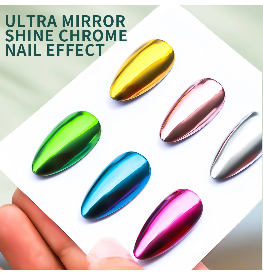 Nailpop Chrome Powder Top Coat Hochglanz Top Coat Gel Nail Sealer Langlebig Einfach zu bedienende UV-Lampe Dip DIY Salon Art Designs – Detail 4