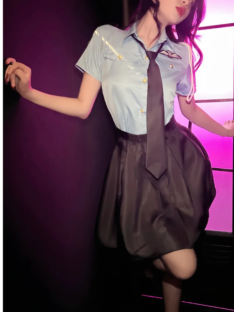 

Летное нижнее белье, сексуальное женское нижнее белье для взрослых, очаровательный элегантный комплект с нежной игрой, искушение, профессиональная женская юбка UK04