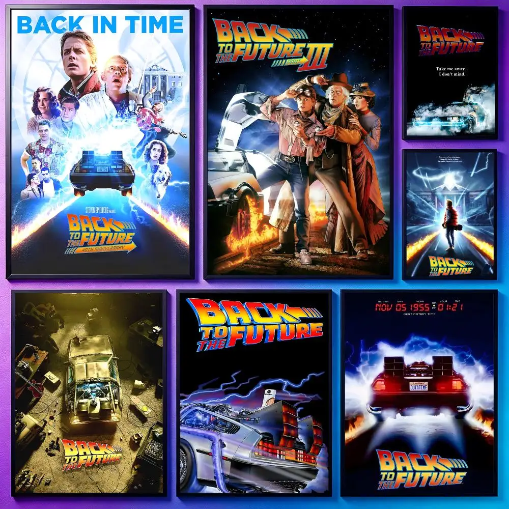 Movie Back to the FutureS Poster Poster Sci Fi Cyberpunk HD Self Adhesive Wall Print Futuristic Home Game Room Decor Gift