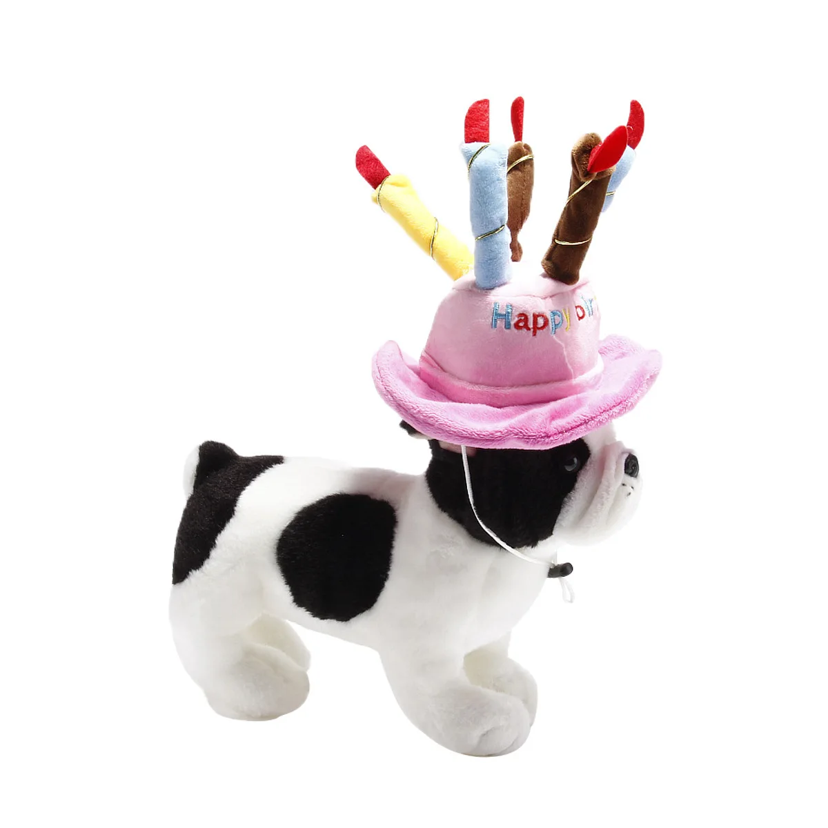 Cute Pet Birthday Cake Hat With Candle Decor For Cats Dogs Party Headwear For Christmas Holiday Celebrations Blue Pink Options