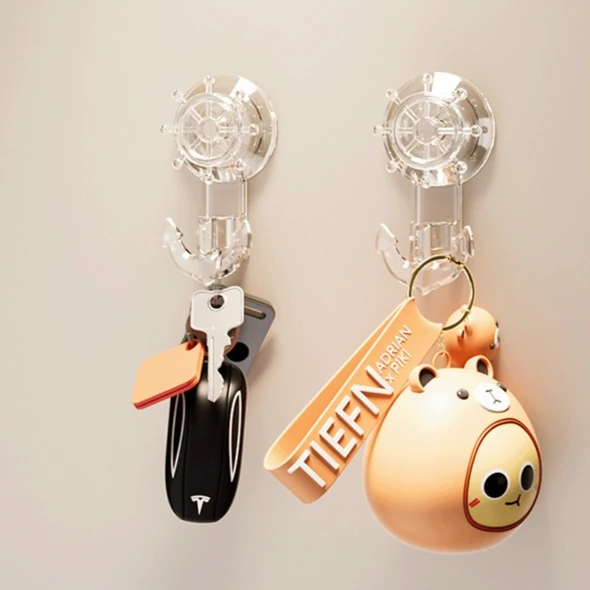 

Vacuum Rotating Suction Cup Hook Glass Kitchen Appliance Suction Cup Hook Transparent and Reusable Heavy-duty Bathroom Hook