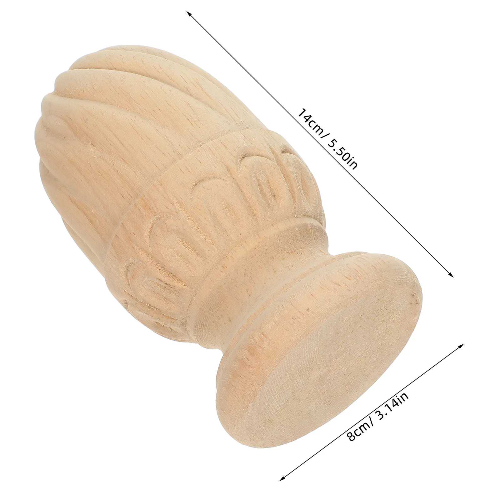 未完成の木製フィニアル、パイナップル型のクラフトスピンドル、DIY階段、ベッドポスト装飾、手すりポストトッパー、木工、ローマ風