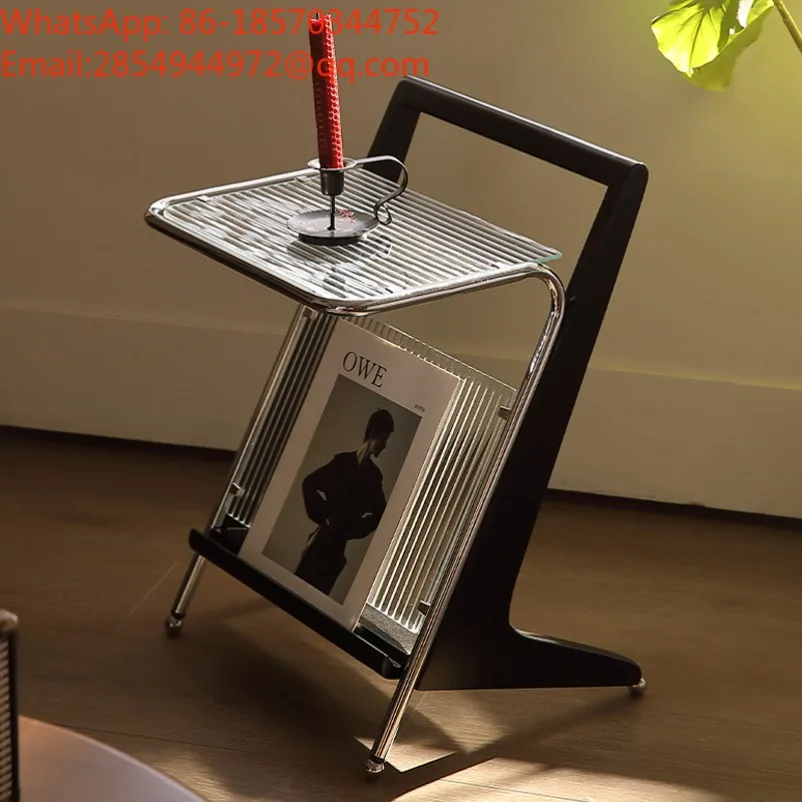 Simple Household Living Room, Sofa Side, Small Table, Balcony, Light Luxury Glass Tea Table